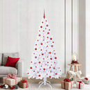 vidaXL Mű karácsonyfa 300 LED-del állvánnyal Fehér 210 cm PVC és Acél