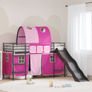 vidaXL Gyerekek Loft Ágykerete Fekete és Rózsaszín 100 x 190 cm Fém