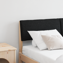 vidaXL Kárpitozott fejtámla Fekete 150 cm Tömör fenyőfa