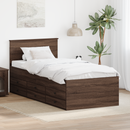 vidaXL Nappaliágy fiókkal Barna Tölgy és Fekete 75 x 190 cm Faanyag