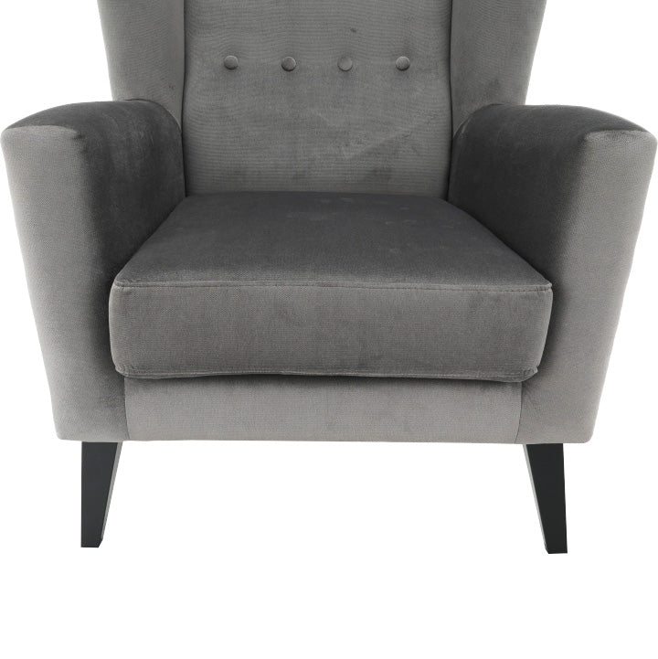 Fotel-füles, világosszürke/fekete, RODEZA