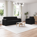vidaXL Kanapé Szett 2 pcs Fekete 198 x 78 x 80 cm szövet