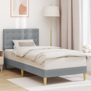 vidaXL Ágykeret fejtámlával Világosszürke 80 x 200 cm Szövet