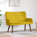 vidaXL Kétüléses Kanapé Sárga 115 x 61 x 87 cm Bársony