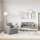 vidaXL Kanapé Szett 2 pcs Világosszürke 138 x 78 x 80 cm Bársony