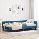 vidaXL Sarokágy keret fejtámlával Kék 100 cm x 200 cm Bársony