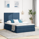 vidaXL Ágy tárolóval és matraccal Kék 140 x 190 cm Poliészter