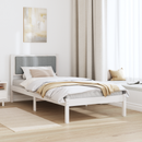 vidaXL Ágykeret Kárpitozott Fejtámlával Világosszürke 90 x 200 cm