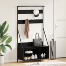 vidaXL Ruhafogó polcokkal Fekete tölgy 100 x 41 x 184 cm Faanyag