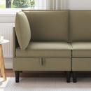 vidaXL Sarok Sofa tárolóval Khaki Bársony