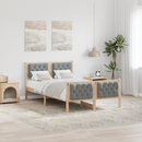 vidaXL Ágykeret fejtámlával Világosszürke 120 x 200 cm Tömör fenyőfa