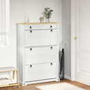 vidaXL Cipőszekrény Corona Fehér 99 x 32 x 138 cm Tömör fenyőfa