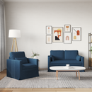vidaXL Kanapé Szett 2 pcs Kék 139 x 78 x 80 cm szövet