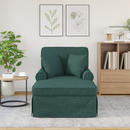 vidaXL Fotel Loungba Szoknyával párnával 3 pcs Sötétzöld szövet