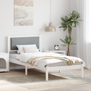 vidaXL Ágykeret fejtámlával Világosszürke 90 x 190 cm Tömör fenyőfa