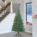 vidaXL Karácsonyfa 300 LED-del állvánnyal Zöld 240 cm PVC