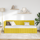 vidaXL Sarokágy keret fejtámlával Sárga 80 cm x 200 cm Bársony