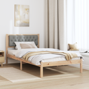 vidaXL Ágykeret fejtámlával Világosszürke 100 x 200 cm Tömör fenyőfa