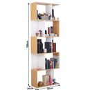 Könyvespolc, tűnyalábos fenyő/fehér, ERDEM NEW TYP 3