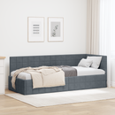 vidaXL Sarokágy keret fejtámlával Sötétszürke 80 cm x 200 cm Bársony