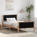 vidaXL Ágykeret fejtámlával Barna és fekete 100 x 200 cm Tömör fenyőfa