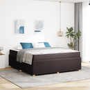 vidaXL Ágykeret matracmal Sötét Barna 180 x 200 cm szövet