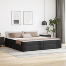 vidaXL Ágy tárolóval és matraccal matracmal tárolóval 2 pcs Fekete Bőr