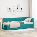 vidaXL Sarokágy keret fejtámlával Türkiz 80 cm x 200 cm Bársony