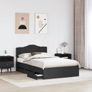 vidaXL Ágykeret fiókkal fejtámlával Fekete 120 x 190 cm Mérnöki Fa