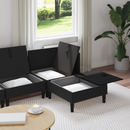 vidaXL Nappali bútor szett 4 pcs Fekete Szövet