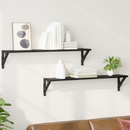 vidaXL Falpolcok 2 pcs Fekete tölgy 80 x 15 x 15,5 cm Faanyag