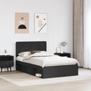 vidaXL Ágykeret fejtámlával Fekete 120 x 200 cm Tömör fenyőfa