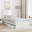 vidaXL Ágykeret fiókkal fejtámlával Fehér 75 x 190 cm Mérnöki Fa