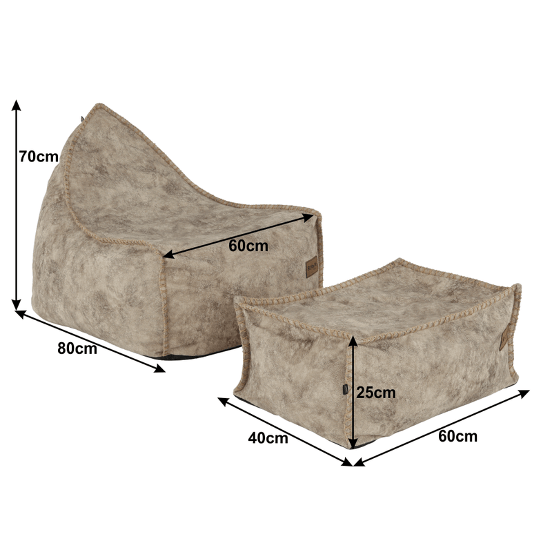 Babzsák, lábtartóval, szürkésbarna-TAUPE, FOLAN