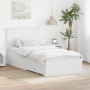 vidaXL Ágykeret fejtámlával fiókkal Fehér 90 x 190 cm Faanyag