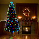 vidaXL Mű karácsonyfa 250 LED-del állvánnyal Zöld 210 cm PVC