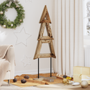 vidaXL Karácsonyfa állvánnyal Barna 120 cm Tömör tíkfa
