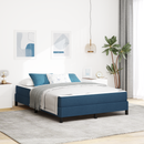 vidaXL Boxrugós ágy matracmal Kék 140 x 200 cm szövet