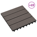vidaXL Faszegély járólap 22 pcs Sötét Barna 30 x 30 cm WPC