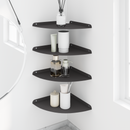 vidaXL Lebegő polc polcokkal tárolóval 4 pcs Fekete 30 x 30 x 2 cm