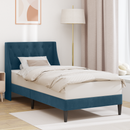 vidaXL Ágykeret fejtámlával Kék 80 x 200 cm Bársony