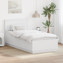 vidaXL Ágykeret fejtámlával Fehér 75 x 190 cm Szerelt Fa
