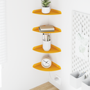 vidaXL Lebegő polc polcokkal 4 pcs Mustár sárga 18 x 18 x 2 cm