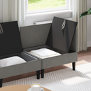 vidaXL Nappali bútor szett 3 pcs Sötétszürke Szövet