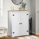 vidaXL Cipőszekrény polcokkal Fehér 86 x 38,5 x 108 cm Tömör fenyőfa
