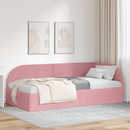 vidaXL Sarokágy keret fejtámlával Rózsaszín 80 cm x 200 cm Bársony
