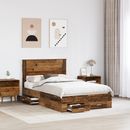 vidaXL Ágykeret fejtámlával fiókkal Öreg fa 120 x 190 cm Faanyag