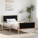 vidaXL Ágykeret fejtámlával Fekete 100 x 200 cm Tömör fenyőfa
