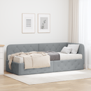 vidaXL Sarokágy keret Világosszürke 80 x 200 cm szövet