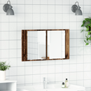 vidaXL Fürdőszobai tükörszekrény Öreg fa 80 x 12 x 45 cm Faanyag